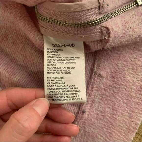 BDG womens size small soft crew neck long sleeve top with side zippers in pink - Picture 7 of 8